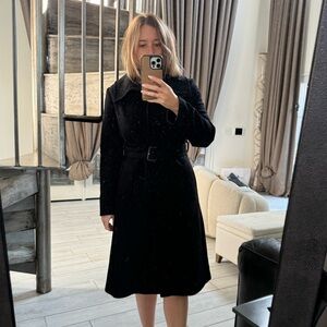 Burberry Black Wool and Cashmere Coat with Belt